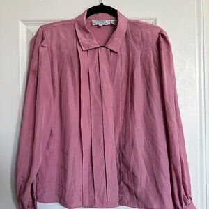 Vintage 1980’s J. RYAN Santa Monica Hidden-Button Blouse - Women’s XS/S